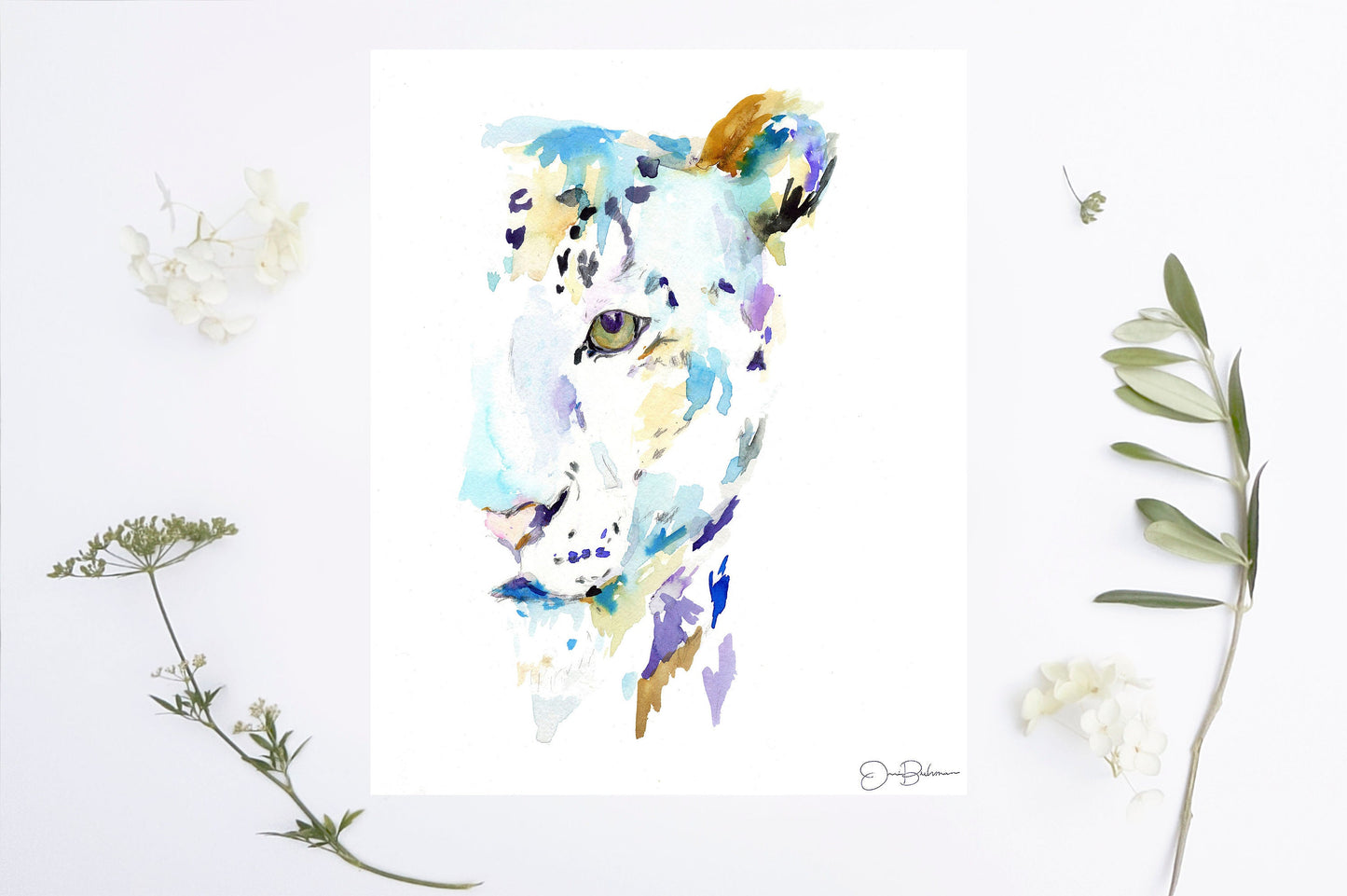 Leopard Watercolor Digital Download Print | "Leopard" by Jess Buhman, Instant Download, Digital File, Safari Nursery Decor