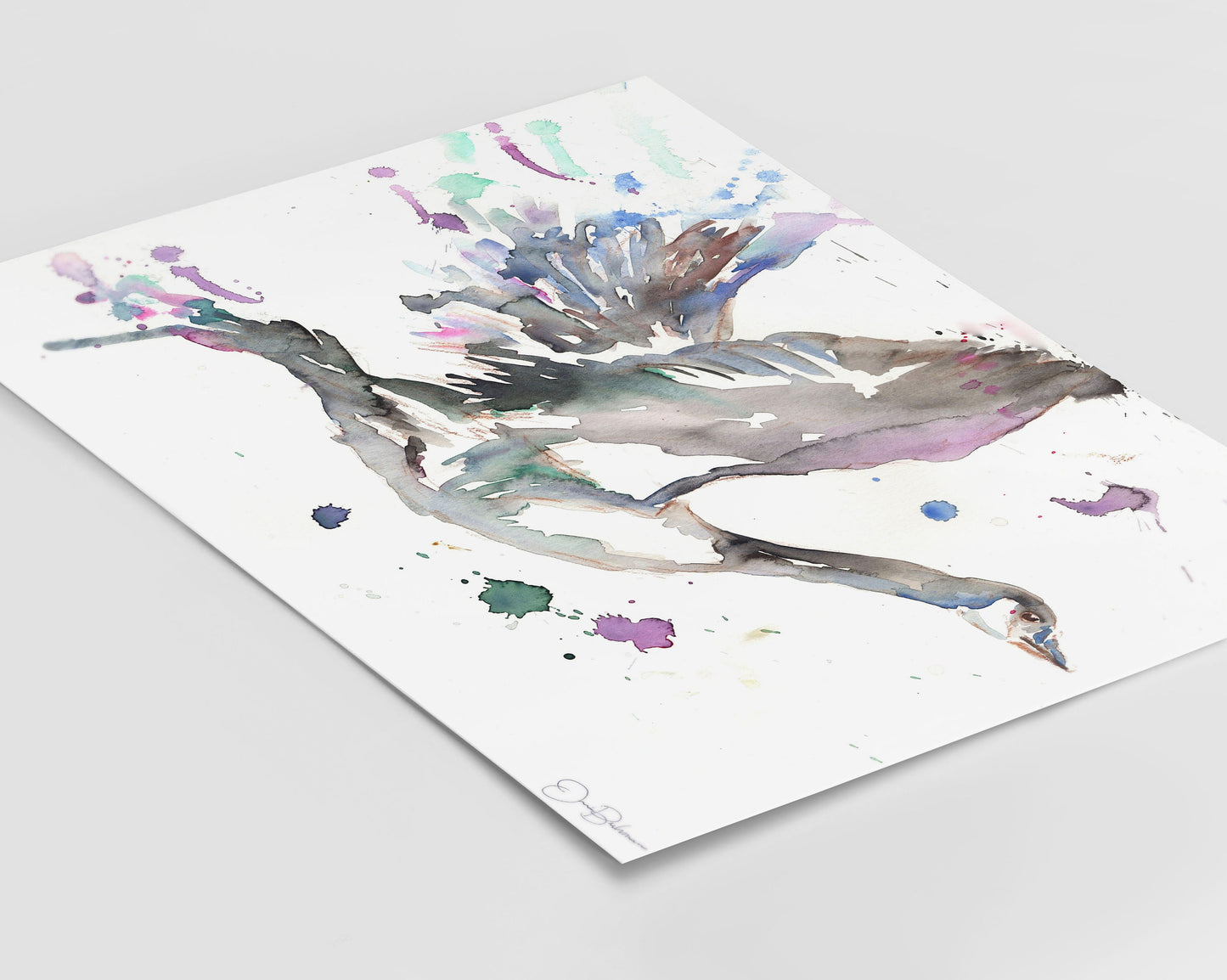 Watercolor Goose Print | "Something Told the Wild Goose" by Jessica Buhman 10 x 8 Bird Flying Geese