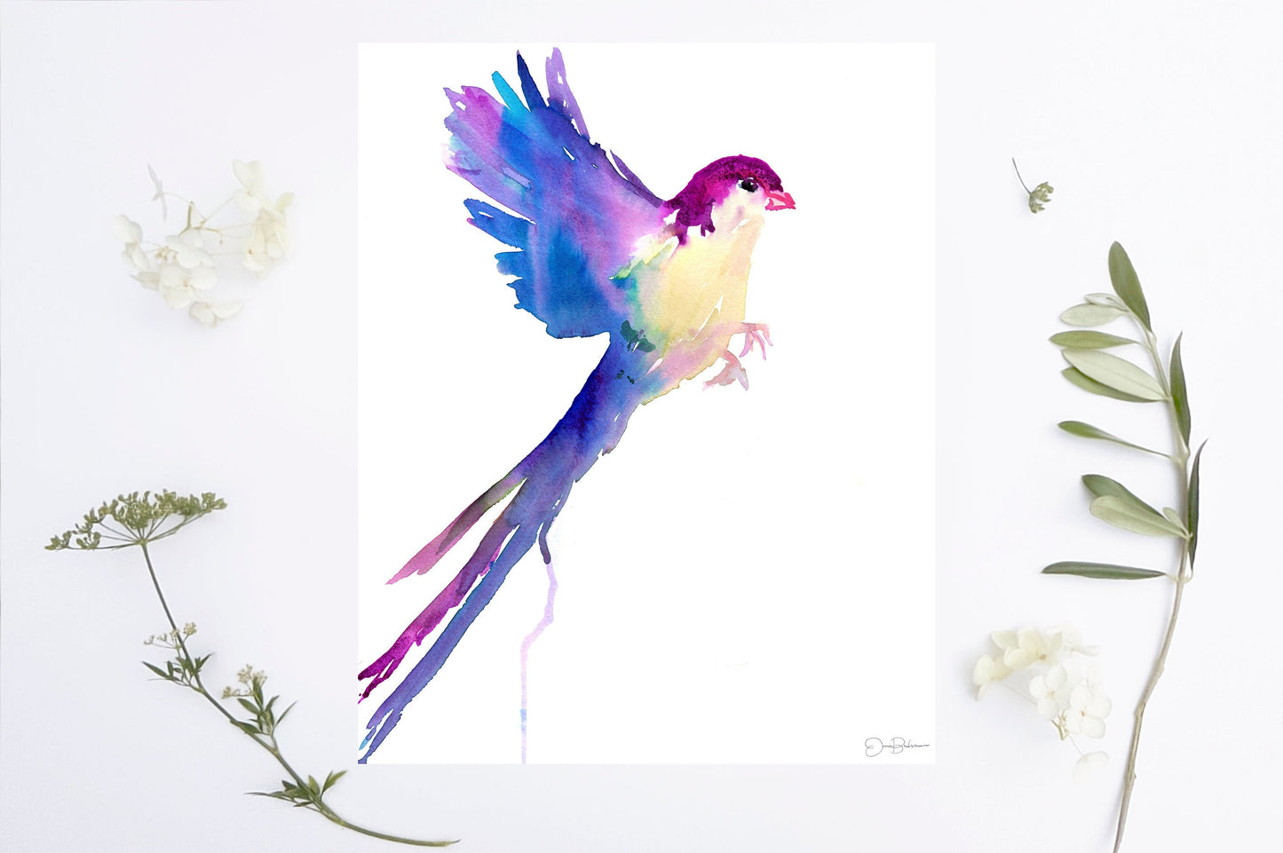 Watercolor Bird Instant Download | "Serene Bird" by Jess Buhman, Printable 8" x 10" Watercolor Art, Digital Print, Print at Home