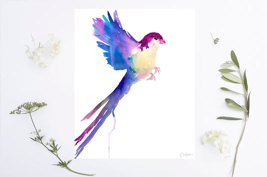 Watercolor Bird Instant Download | "Serene Bird" by Jess Buhman, Printable 8" x 10" Watercolor Art, Digital Print, Print at Home