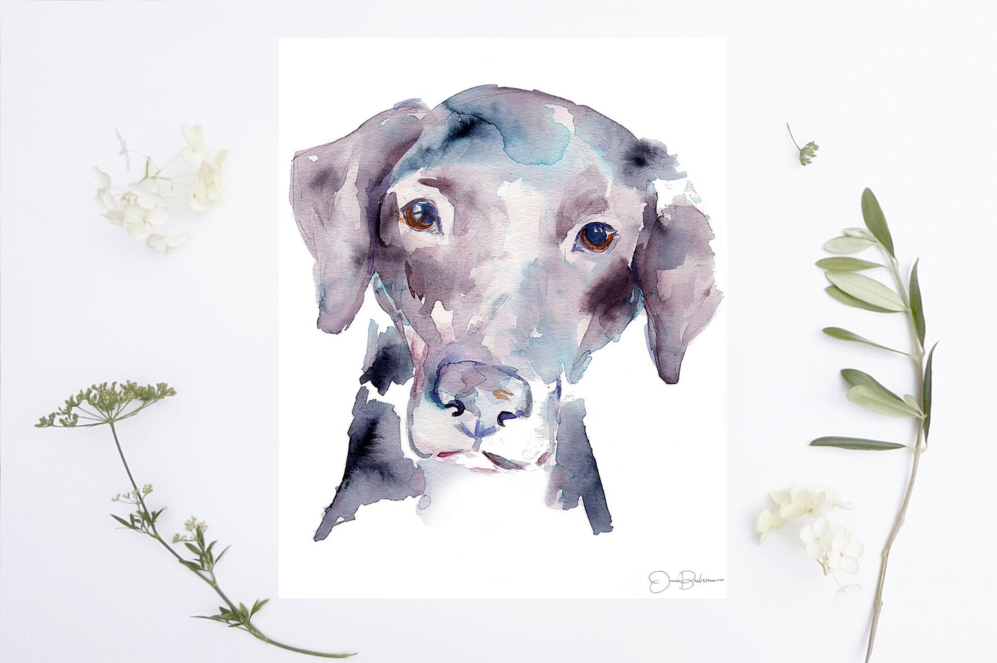 Labrador Watercolor Print Instant Download | "Black Lab" by Jess Buhman, 8" x 10" Digital File, Print at Home, Dog Lover Gift