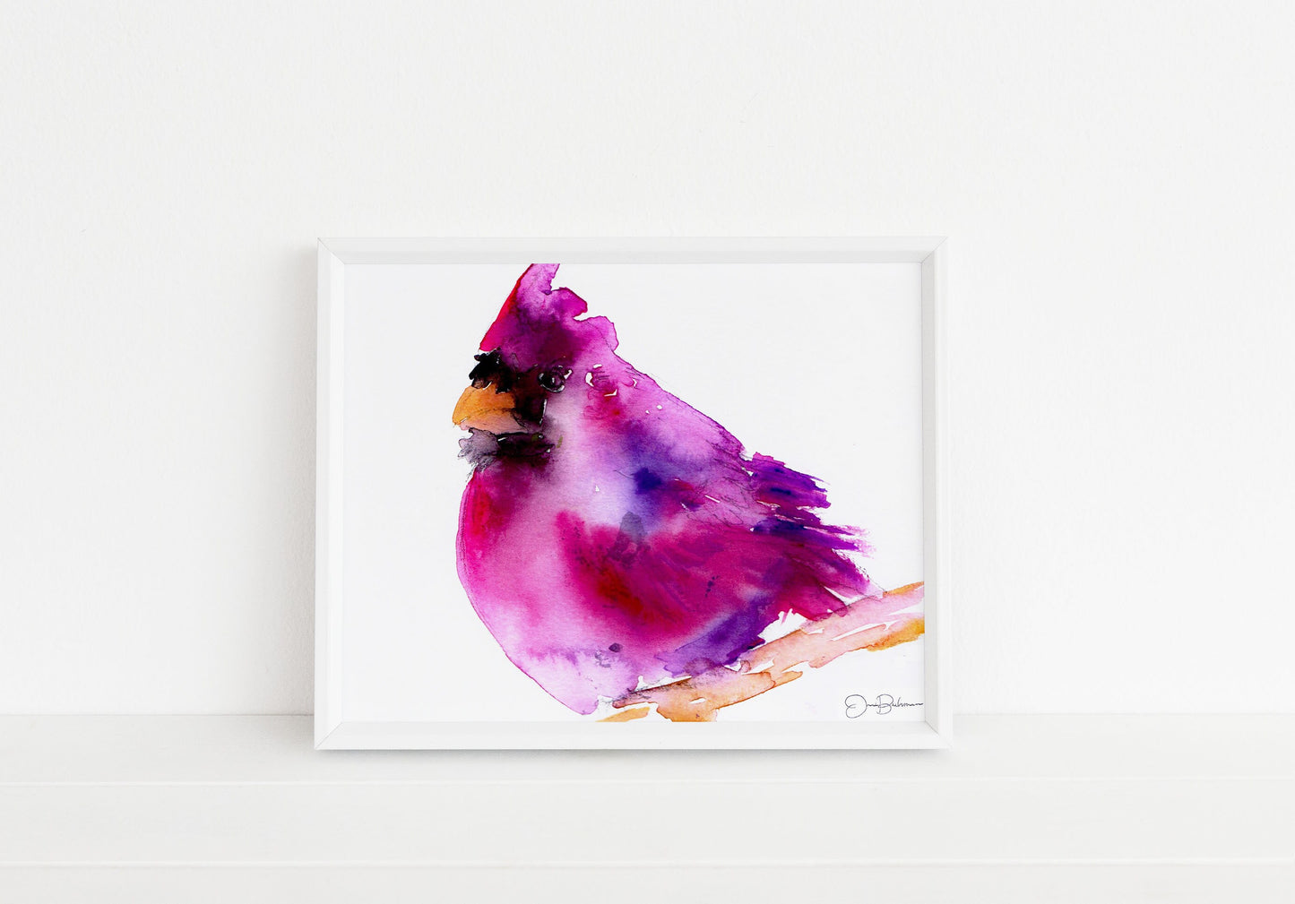 Cardinal Watercolor Digital Download | "Corduroy the Cardinal" by Jess Buhman, Instant Download, Digital File, Print at Home, Bird Painting