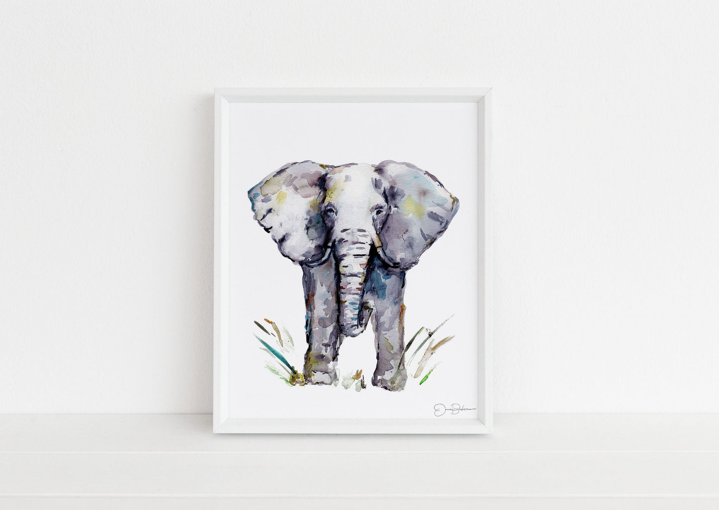 Elephant Watercolor Digital Download | "Cornelius" by Jess Buhman, Instant Download, Print at Home, Elephant Painting, Nursery Art