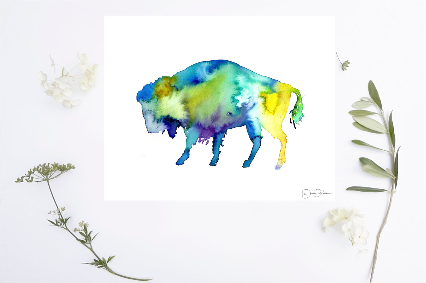 Buffalo Watercolor Print | "Buffalo" by Jess Buhman, Multiple Sizes, Select Your Size, Southwest Art, Bison Print