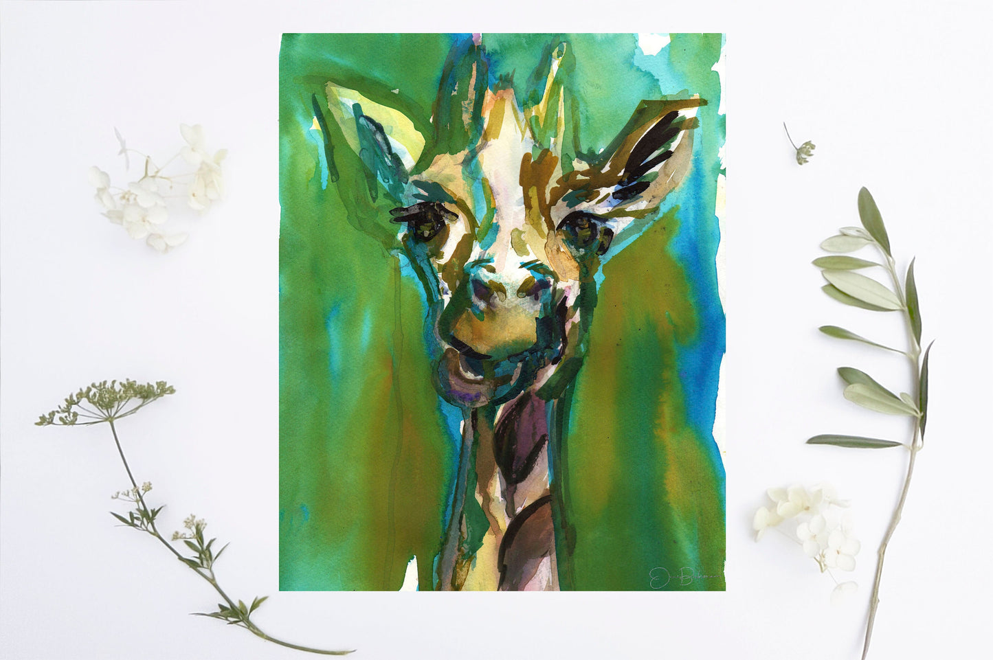 Watercolor Giraffe Print Instant Download | "Hey, You Guys!" by Jess Buhman, 8" x 10" Digital File, Print at Home, Nursery Decor