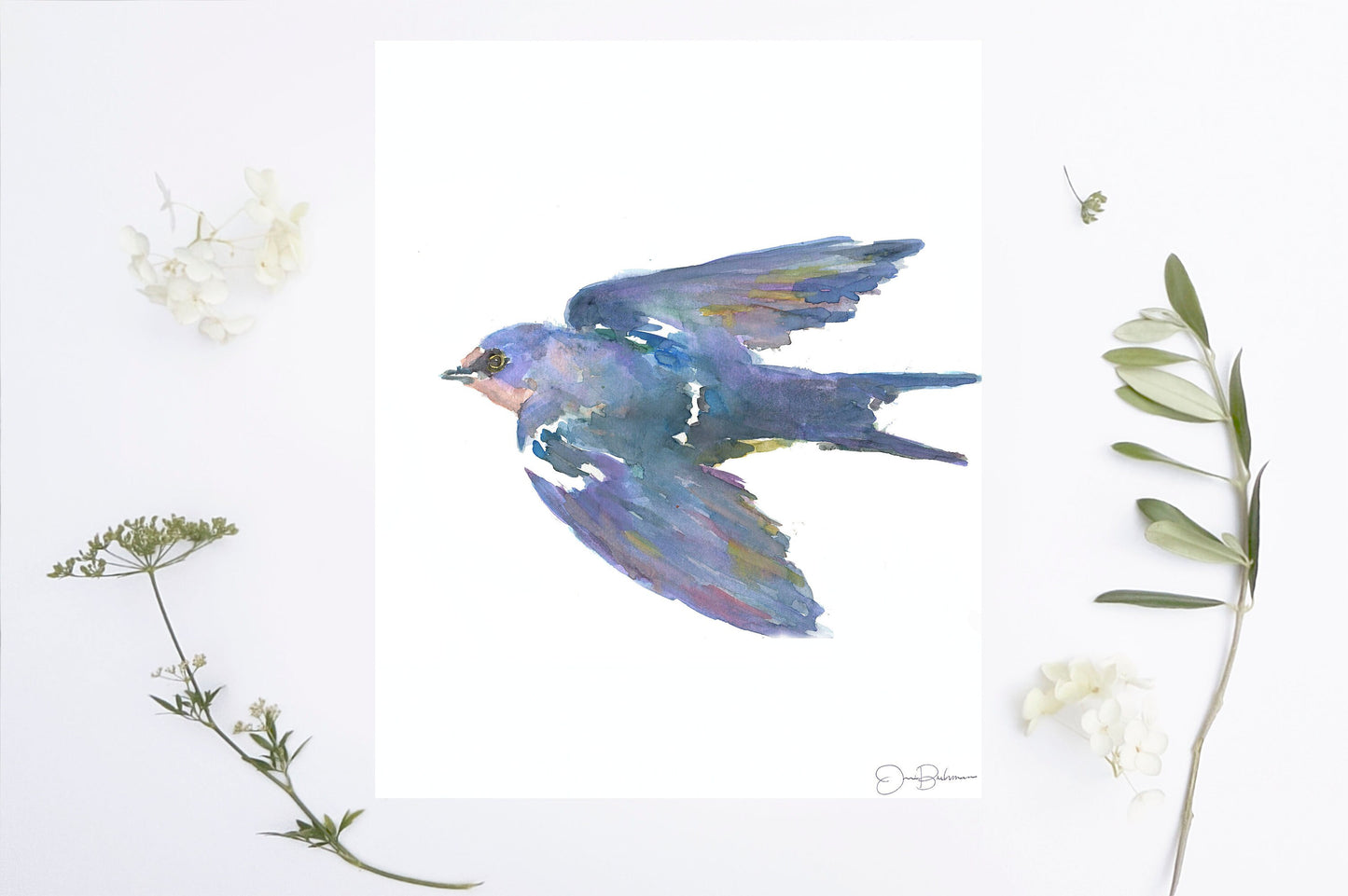 Barn Swallow Watercolor | "Barn Swallow" by Jess Buhman, Multiple Sizes, Choose Your Size, Bird Painting, Bird Print, Bird Watercolor