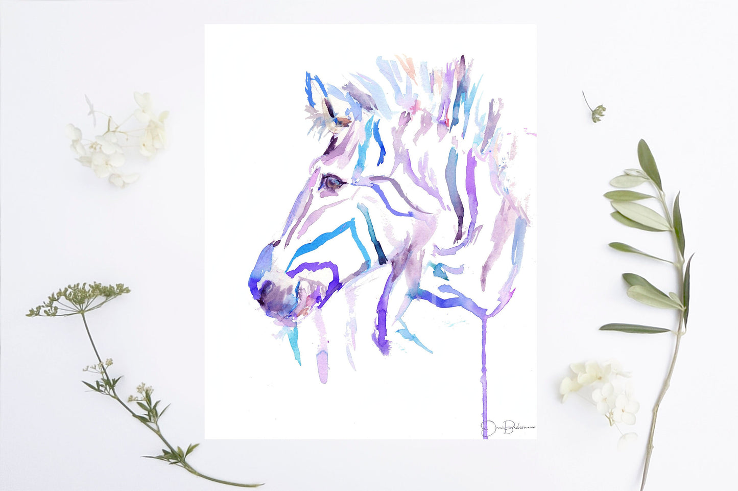 Zebra Watercolor Print | "Zebra" by Jess Buhman, Multiple Sizes, Select Your Size, Zebra Print, Zoo Animal Art, Safari Art, Nursery Art