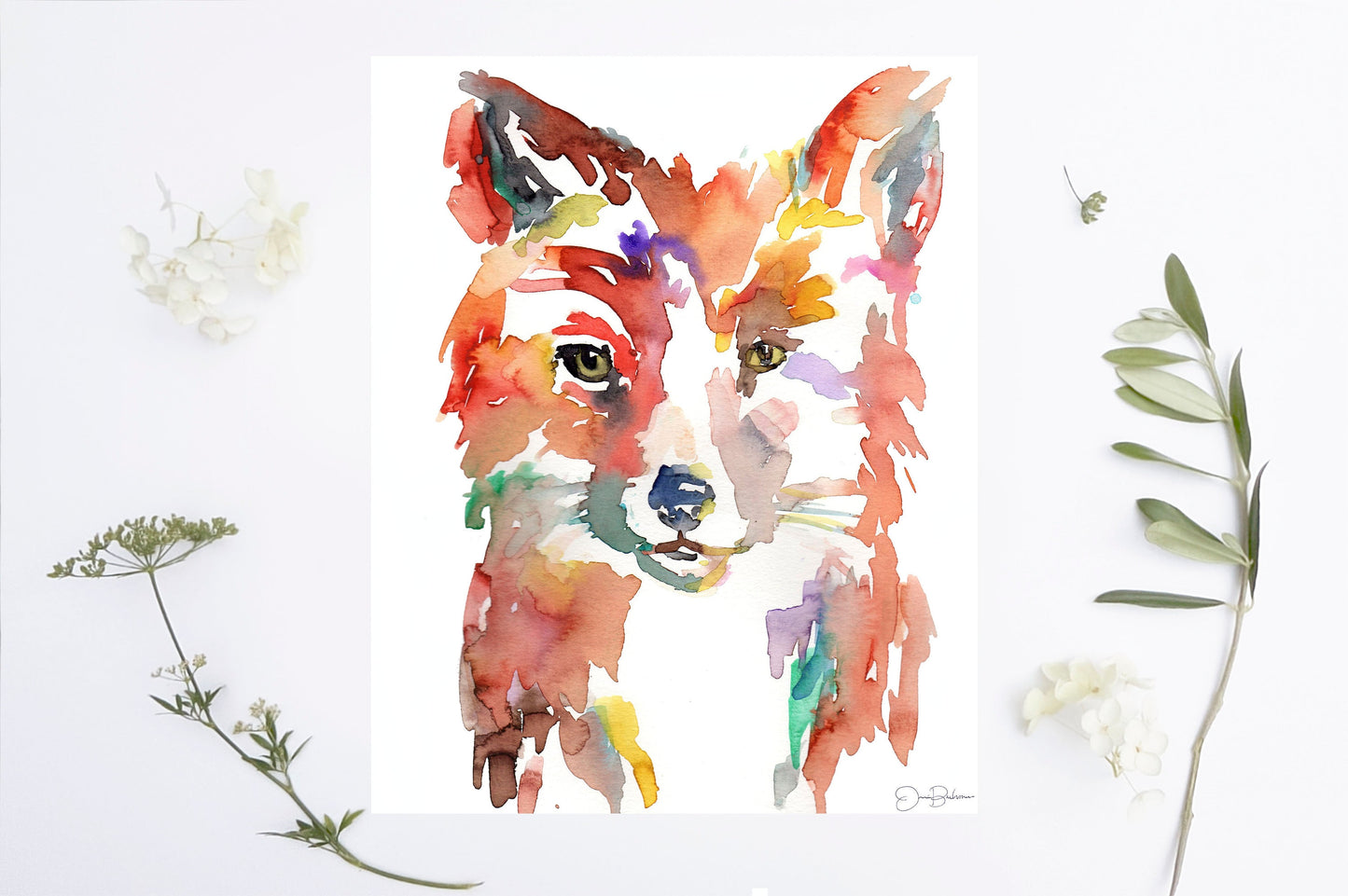 Fox Watercolor Print | "Johnny the Fox" by Jess Buhman, Multiple Sizes, Fox Painting, Fox Illustration, Nursery Art, Woodland Art