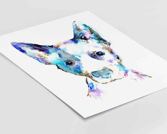 Blue Heeler Watercolor Print Instant Download | "Blue" by Jess Buhman, 8" x 10" Digital File, Print at Home, Dog Lover Gift
