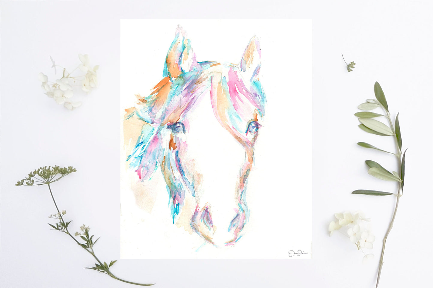Horse Watercolor Print Instant Download | "Hugo" by Jess Buhman, 8" x 10" Digital File, Print at Home