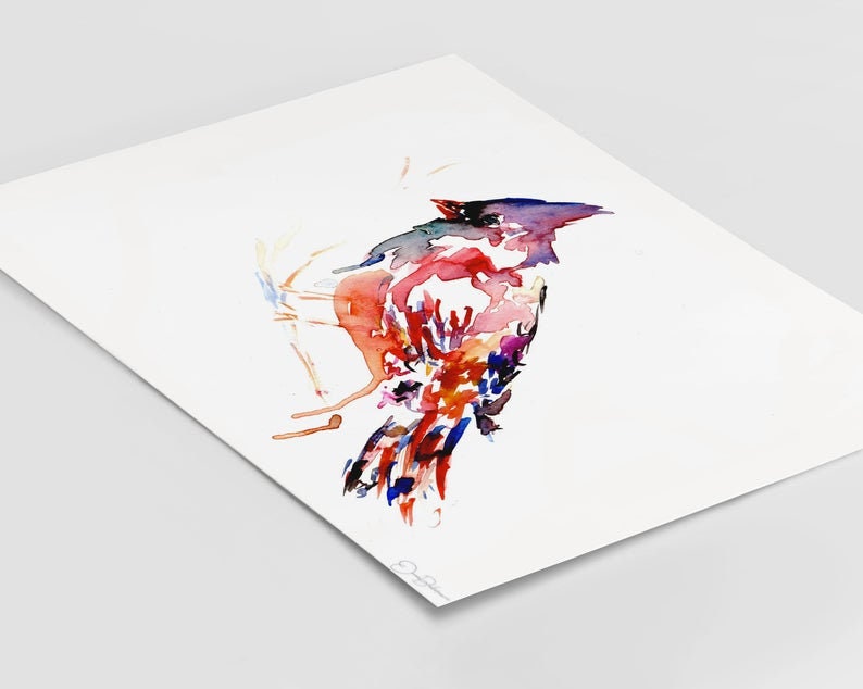 Cardinal Watercolor Digital Download | "The Cardinal Rule" by Jess Buhman, Instant Download, Digital File, Print at Home, Bird Painting
