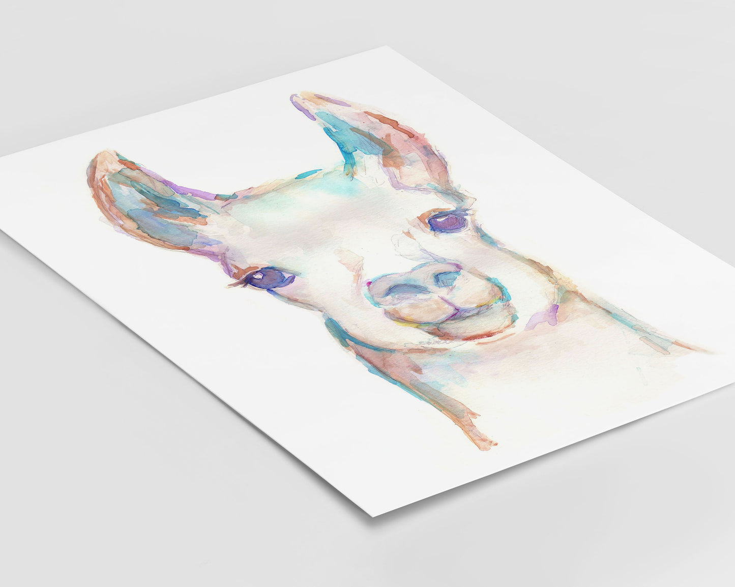 Watercolor Llama Print Instant Download | "Lleonard the Llama" by Jess Buhman, 8" x 10" Digital File, Print at Home, Nursery Decor