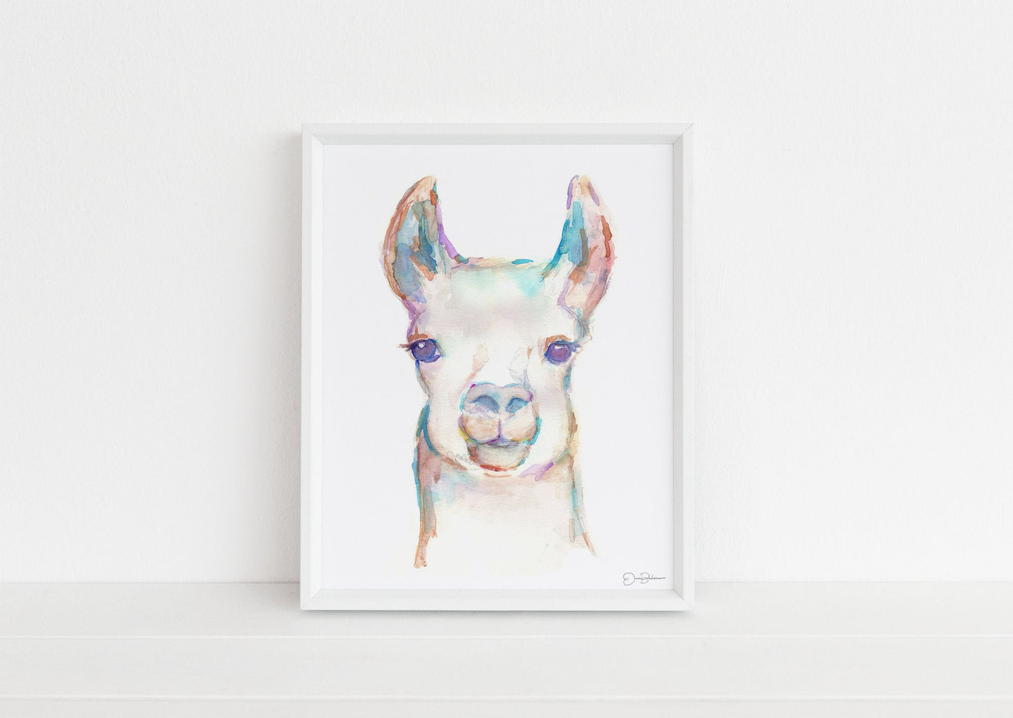 Watercolor Llama Print Instant Download | "Lleonard the Llama" by Jess Buhman, 8" x 10" Digital File, Print at Home, Nursery Decor