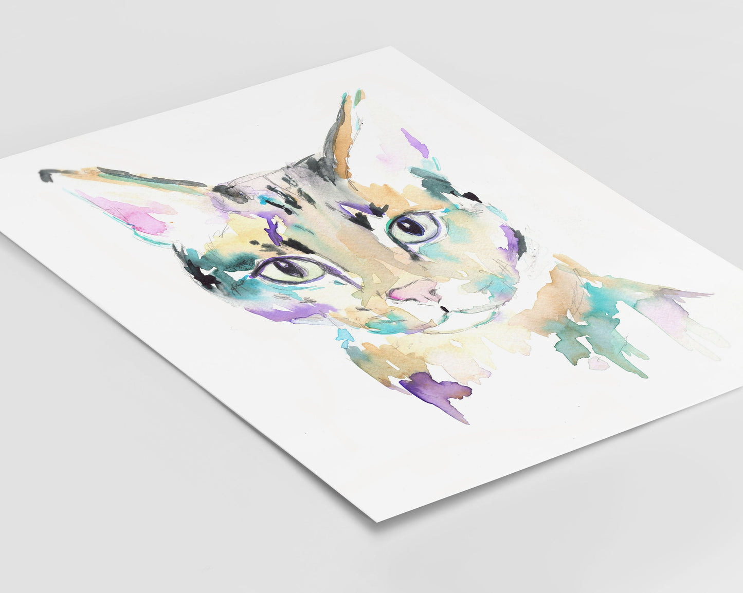 Cat Watercolor Print Instant Download | "Savannah Cat" by Jess Buhman, 8" x 10", Print at Home, Digital File, Instant Gift Idea