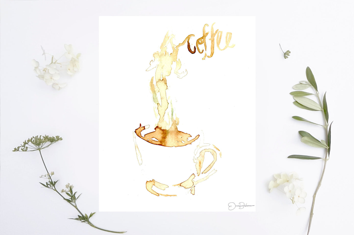 Coffee Print Digital Download | "Coffee" by Jess Buhman, Instant Download, Print at Home, Watercolor Coffee Art, Coffee Lover Gift