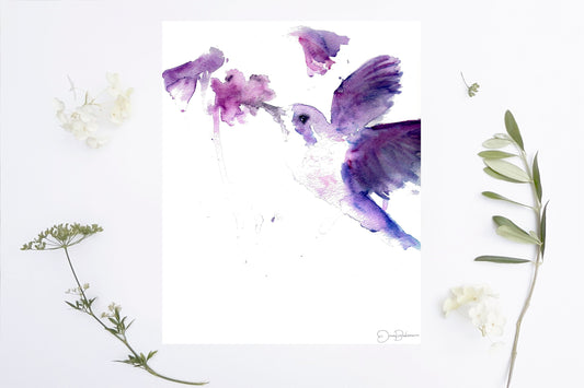 Hummingbird Print | "Josie the Hummingbird" by Jess Buhman, Digital Download, Print Yourself, Bird Painting, Wall Art, Home Decor