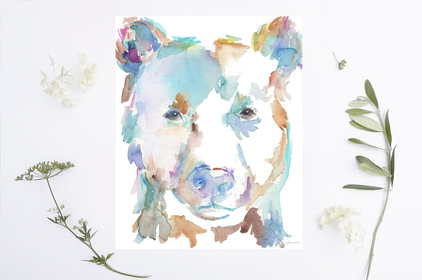 Bear Watercolor Portrait Print | "Barnaby the Bear" by Jess Buhman, Multiple Sizes, Select Your Size, Nursery Art, Woodland Art
