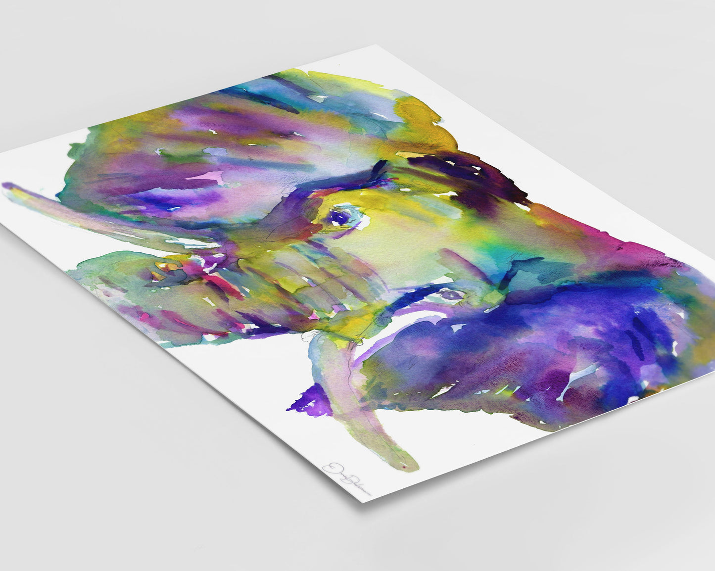 Elephant Watercolor Digital Download | "Ellie" by Jess Buhman, Instant Download, Print at Home, Elephant Painting, Nursery Art