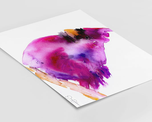 Cardinal Watercolor Print | "Corduroy the Cardinal" by Jess Buhman, Multiple Sizes, Select Your Size, Abstract Cardinal Art