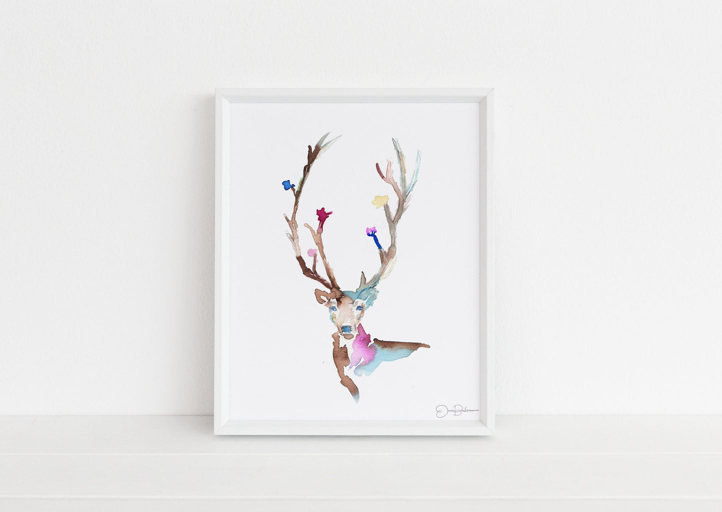 Deer Print Instant Download | "What A Beaut!" by Jess Buhman, Print at Home, Digital File, Watercolor Deer Print, Christmas Decor