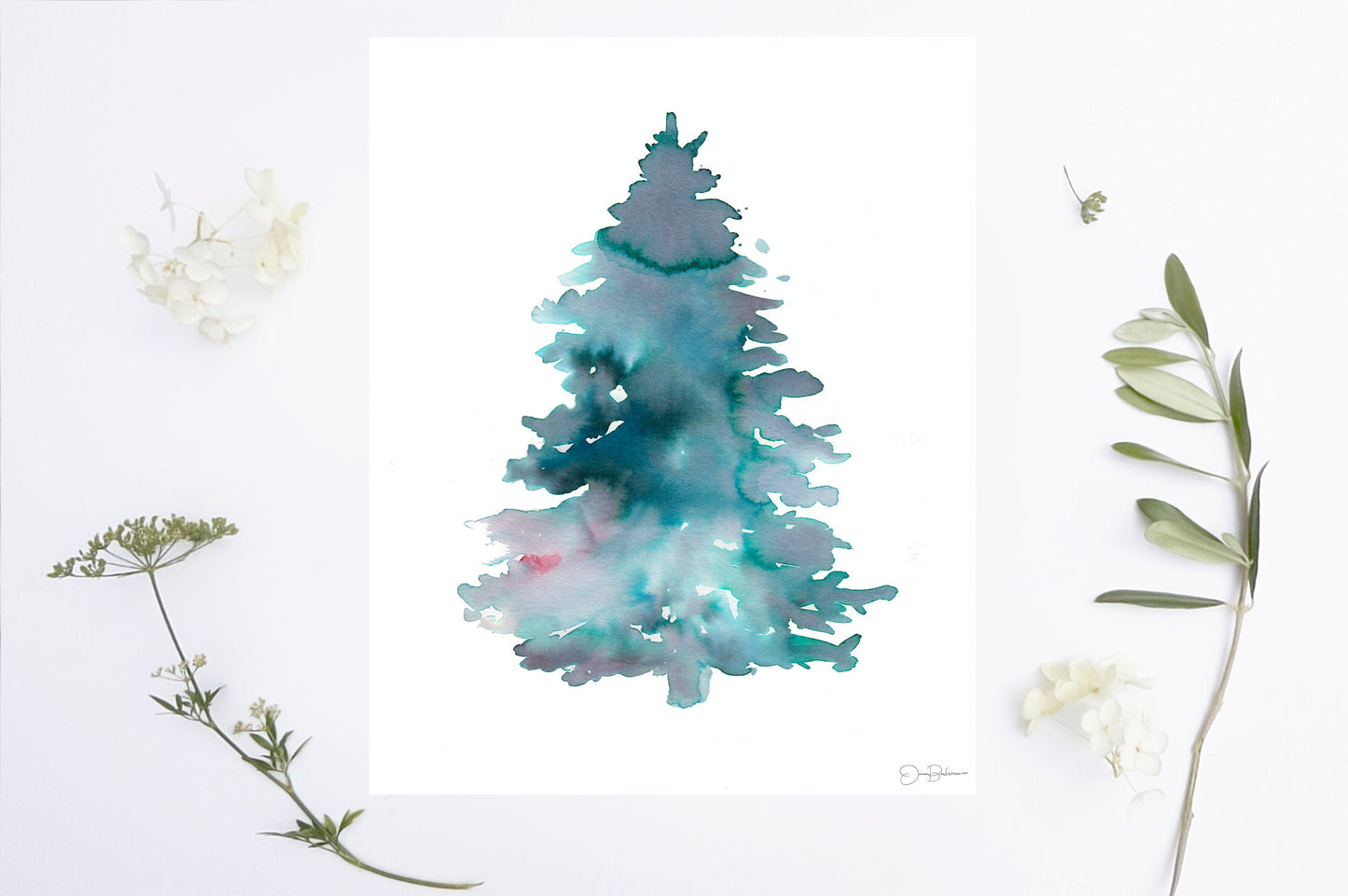 Pine Tree Watercolor Digital Download | "Pine" by Jess Buhman, 8 x 10 Instant Download, Christmas Decor, Christmas Tree