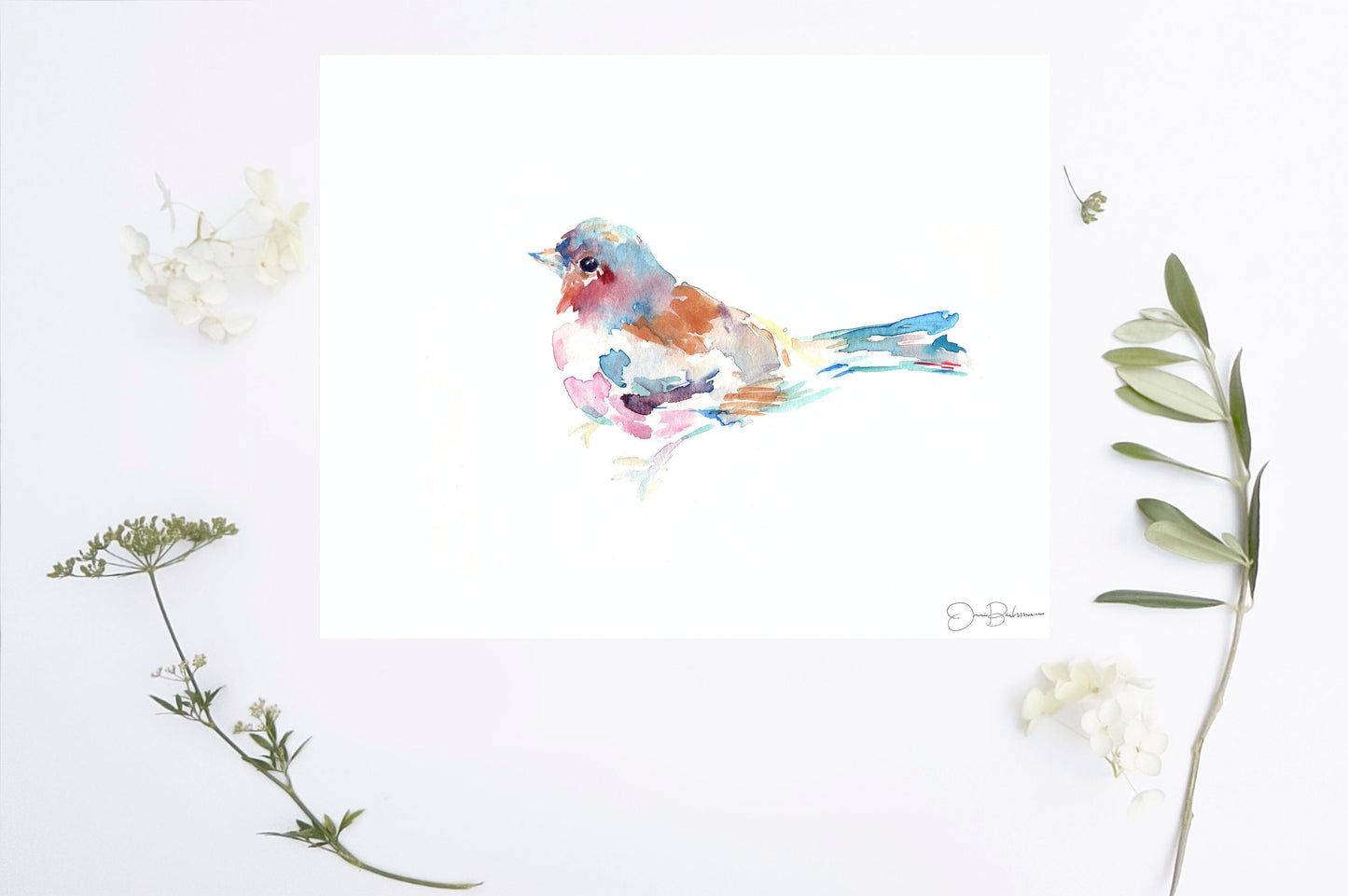 Bird Watercolor Print | "Rudy" by Jess Buhman, Multiple Sizes, Wall Art, Home Decor, Colorful Bird Painting