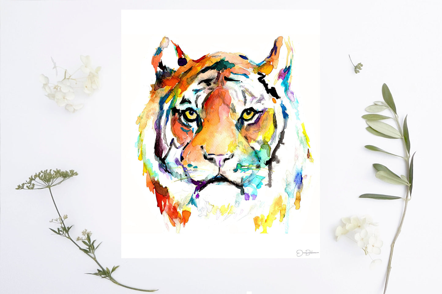 Tiger Watercolor Digital Download | "Tiger Eye" by Jess Buhman, Instant Download, Digital File, Nursery Decor