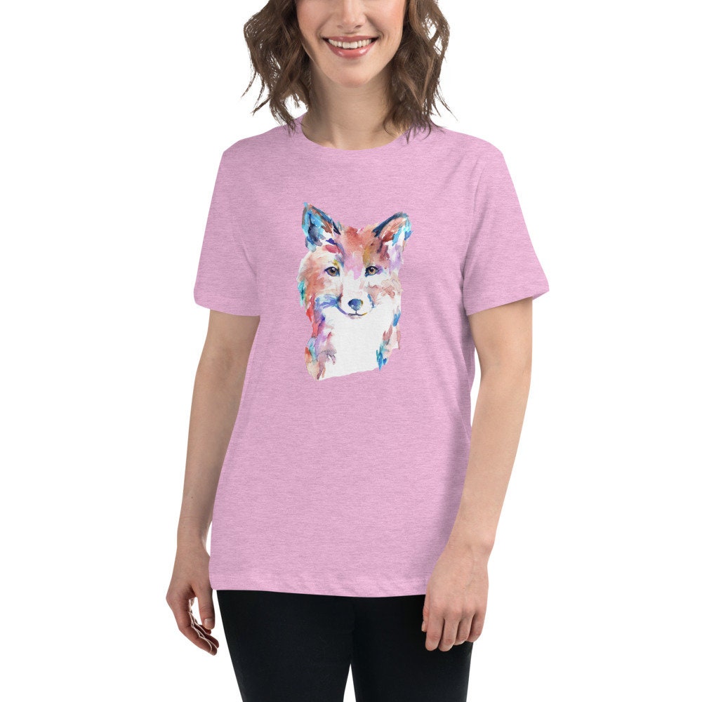 Women's Fox Relaxed T-Shirt with artwork "Farah the Fox" by Jess Buhman, Fox Shirt