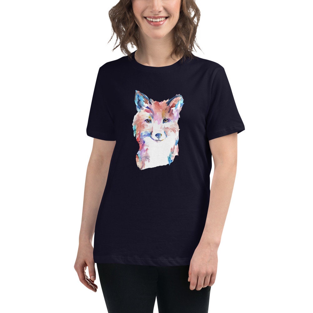 Women's Fox Relaxed T-Shirt with artwork "Farah the Fox" by Jess Buhman, Fox Shirt