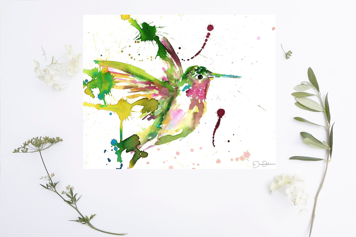 Hummingbird Print | "Hum Away With Me" by Jess Buhman, Digital Download, Print Yourself, Bird Painting, Wall Art, Home Decor