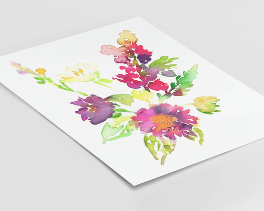 Floral Watercolor Digital Download | "Autumn Blooms" by Jess Buhman, 8 x 10 Instant Download, Art for Her, Gift for Women