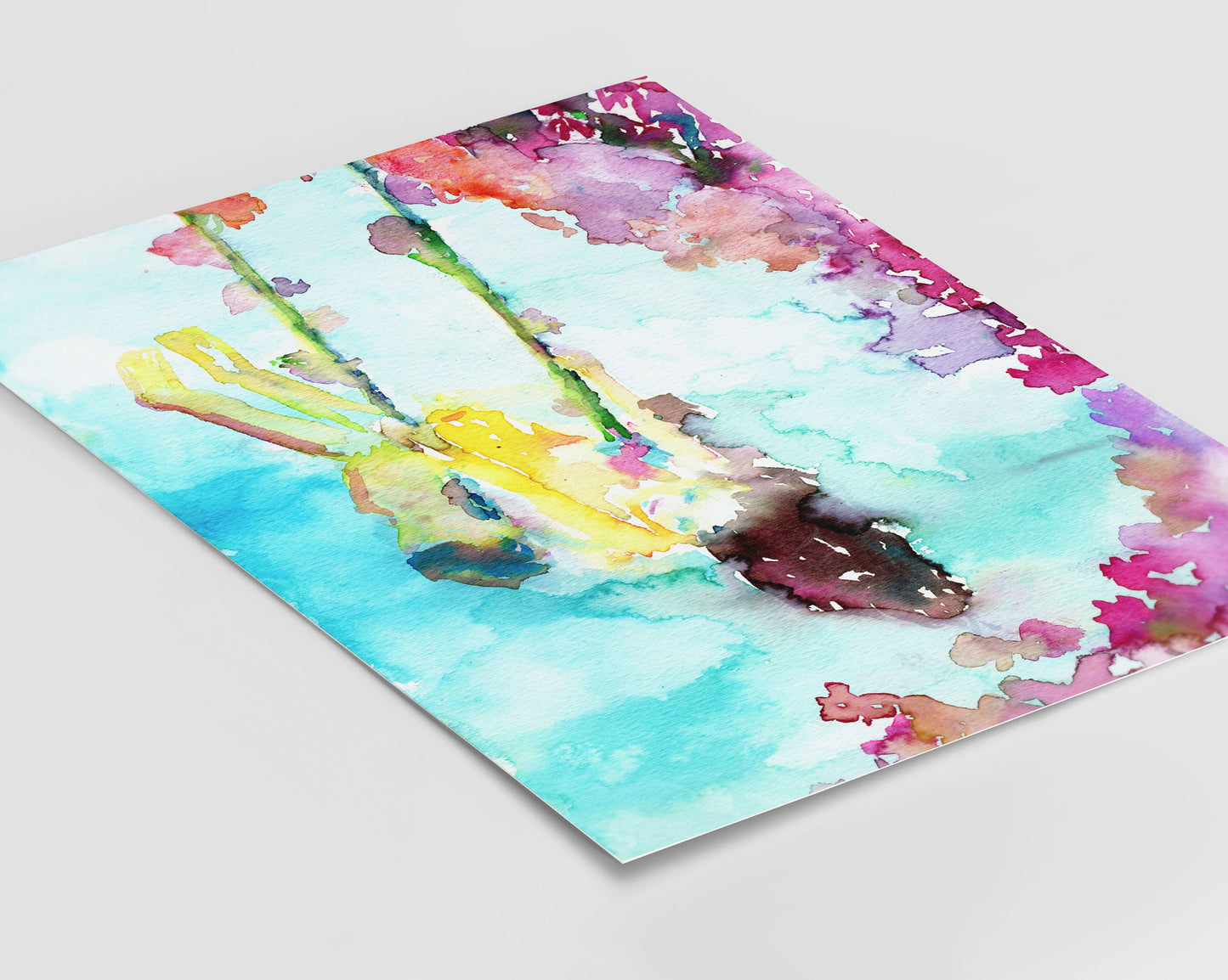 Watercolor Portrait Instant Download, "Swing Life Away" by Jess Buhman, Digital File, 8" x 10" Print of Girl Swinging Garden Abstract Art