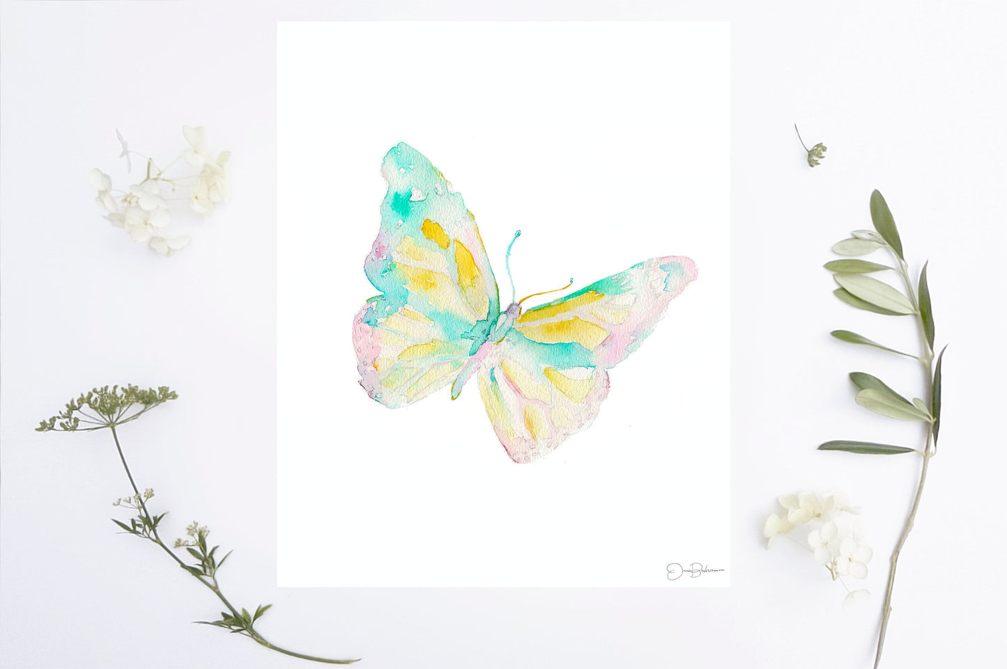 Watercolor Butterfly Print | "Life is Beautiful" by Jess Buhman, Butterfly Painting, Garden Art, Multiple Sizes, Select Your Size