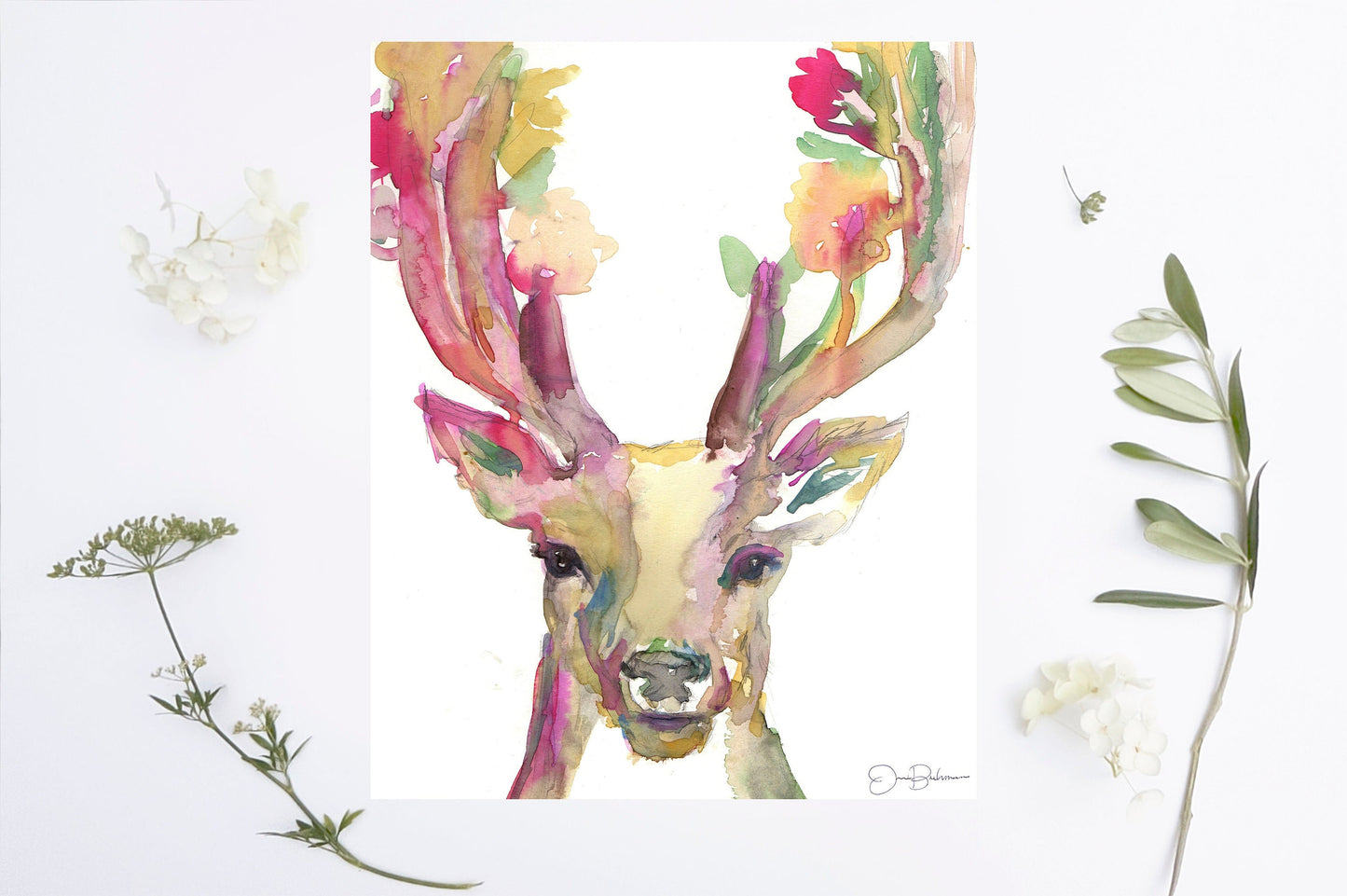 Watercolor Deer Print | "You Are Deer To Me" by Jess Buhman, Multiple Sizes, Select Your Size, Print of Deer, Deer Watercolor, Buck Art