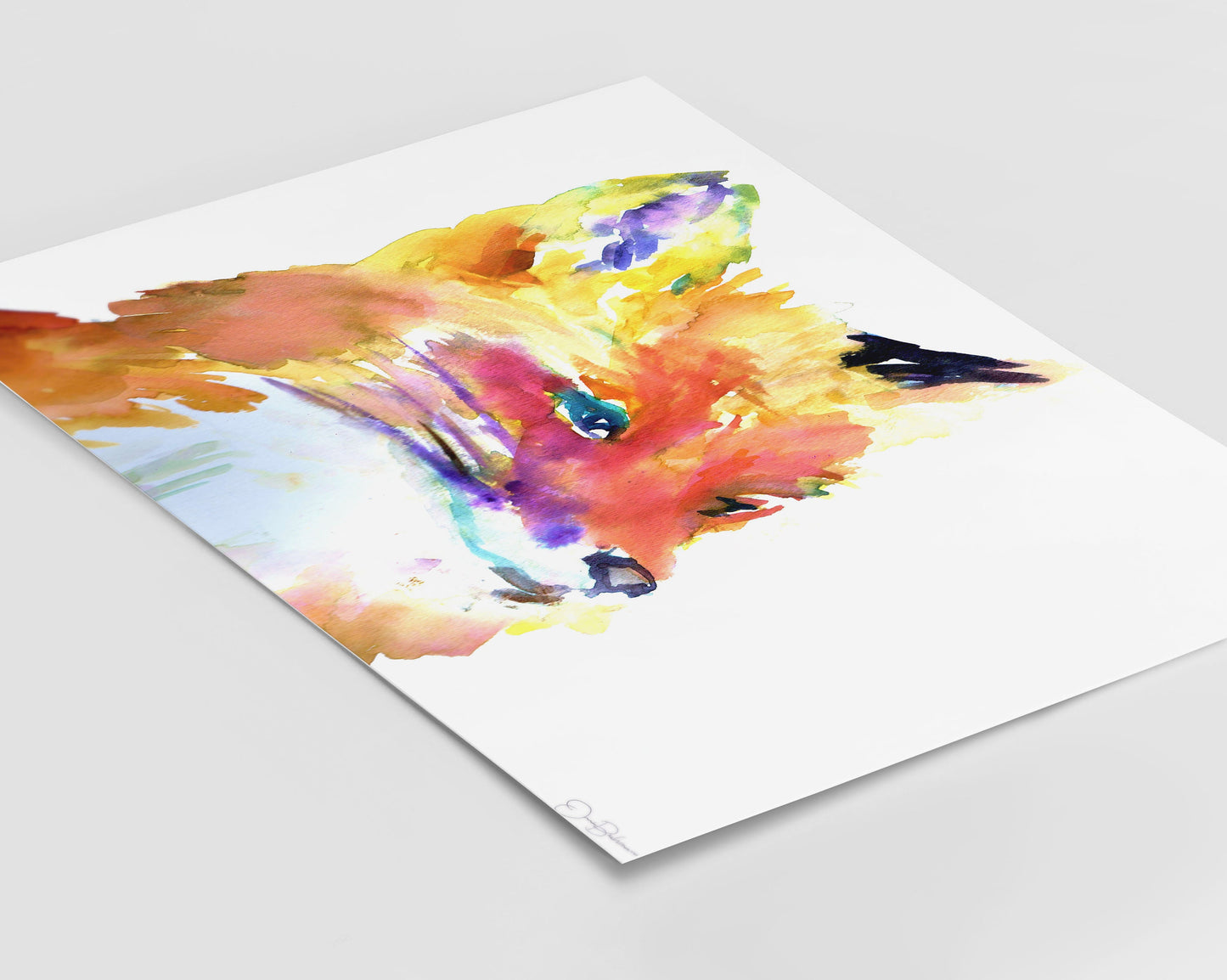 Fox Watercolor Print | "Foxy Brown" by Jess Buhman, Print of Fox Painting, Fox Illustration, Abstract Fox Art, Baby Fox Art, Nursery Print