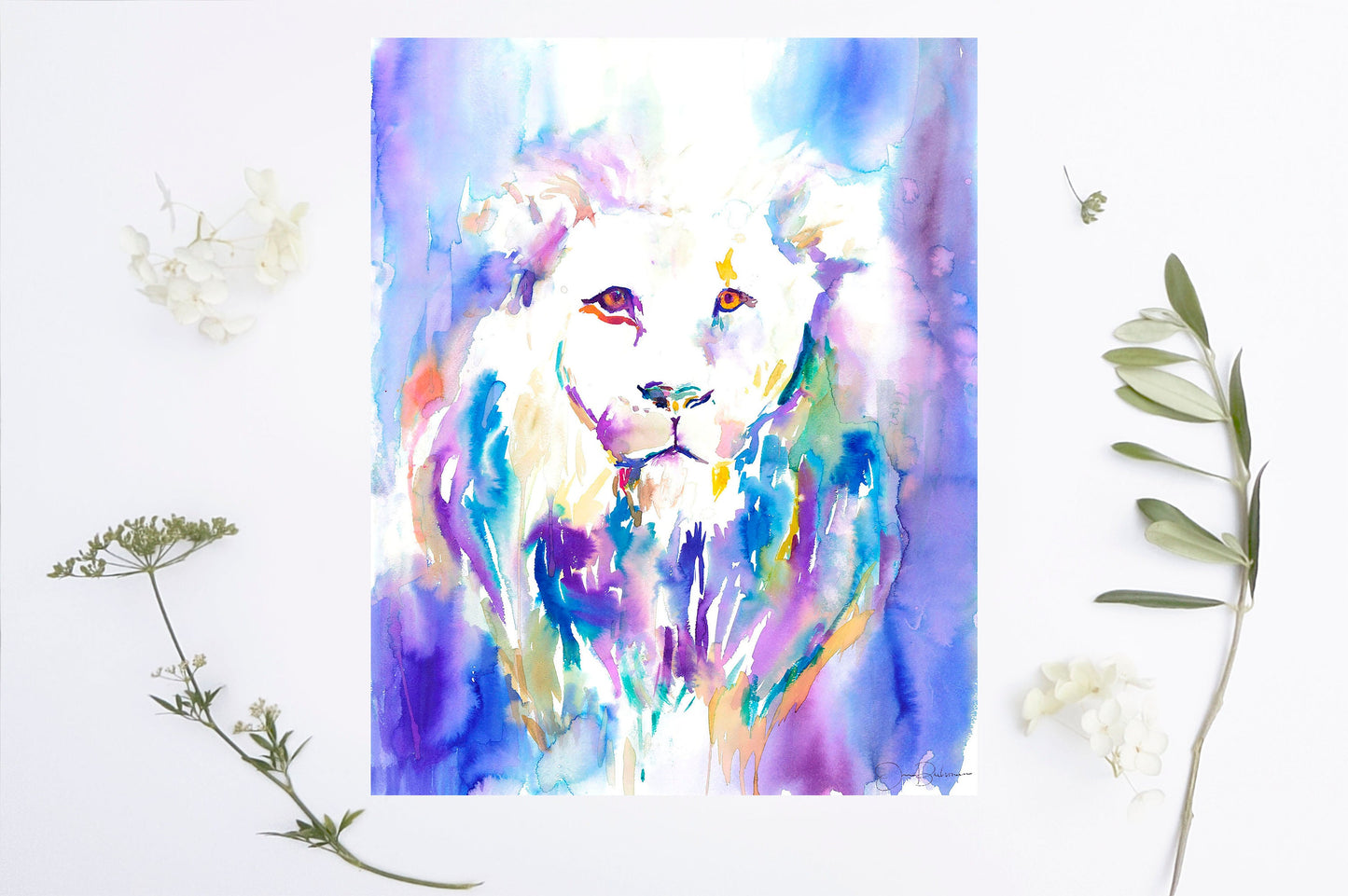 Lion Watercolor Digital Download Print, "The Lion's Roar" by Jess Buhman, Instant Download, Digital File, Nursery Decor