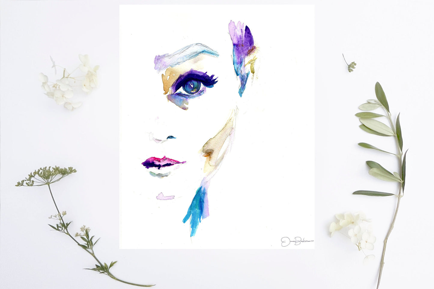 Watercolor Woman Digital Download | "Sophie" by Jess Buhman, Instant Download, Print at Home, 8" x 10" Print, Downloadable Art, Gift Idea