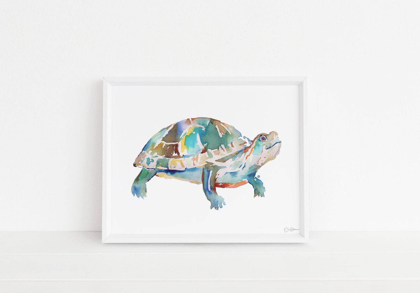 Turtle Print, Watercolor Turtle, 8 x 10 Print, Turtle Painting, Turtle Art, Watercolor Turtle, Print of Turtle, Pond Animals, Box Turtle