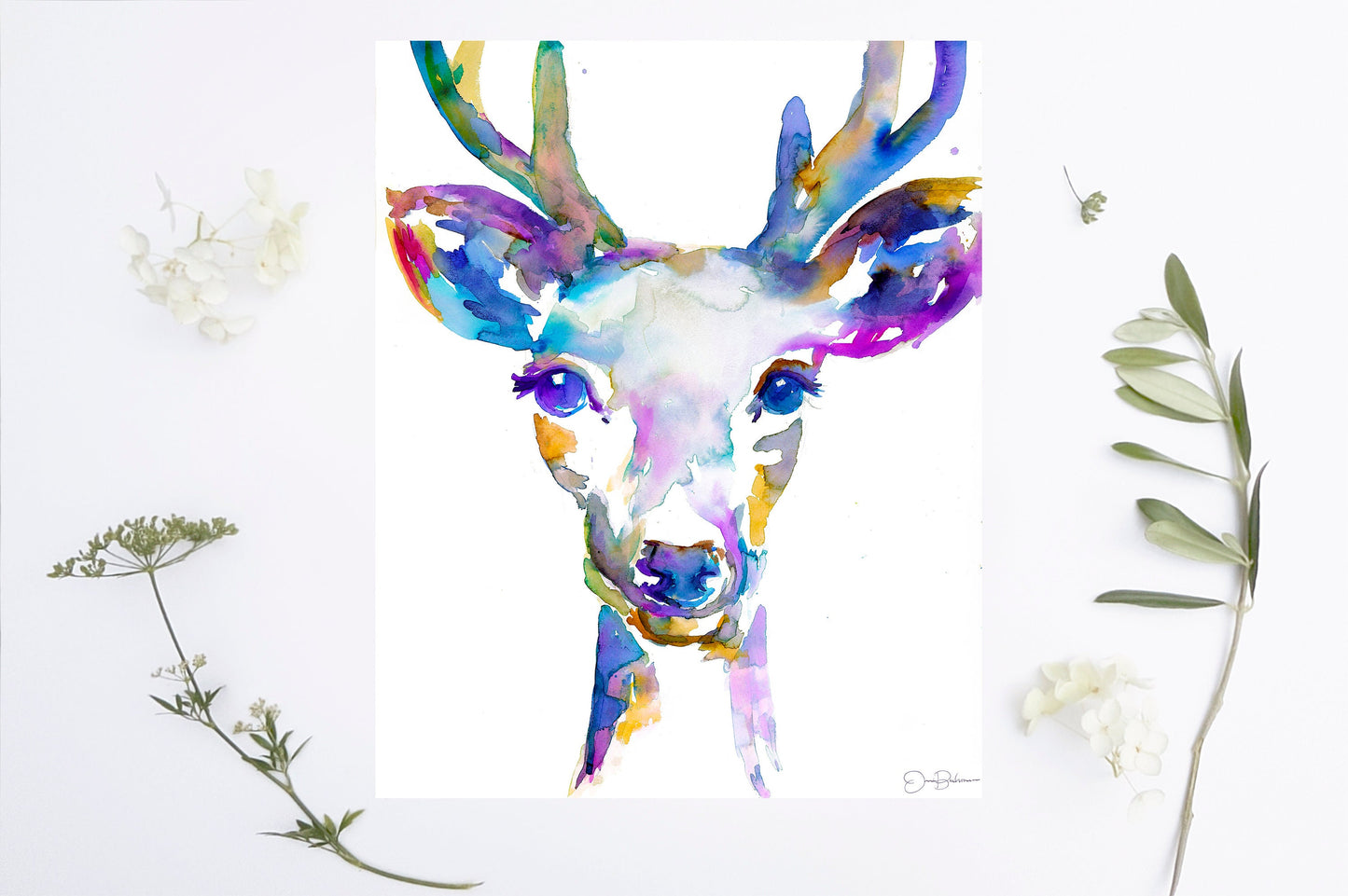 Deer Print Instant Download | "I've Got Soul" by Jess Buhman, Print at Home, Digital File, Watercolor Deer Print 8" x 10"