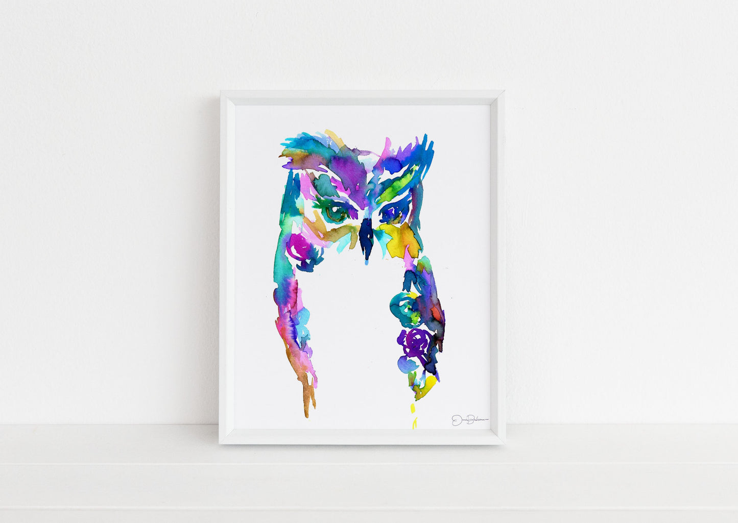 Owl Watercolor Print | "Give A Hoot" by Jessica Buhman, Digital Download, Print Yourself, Bird Painting, Wall Art, Home Decor
