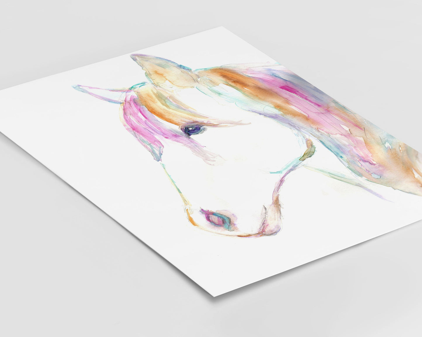 Horse Watercolor Print Instant Download | "Petey the Horse" by Jess Buhman, 8" x 10" Digital File, Print at Home