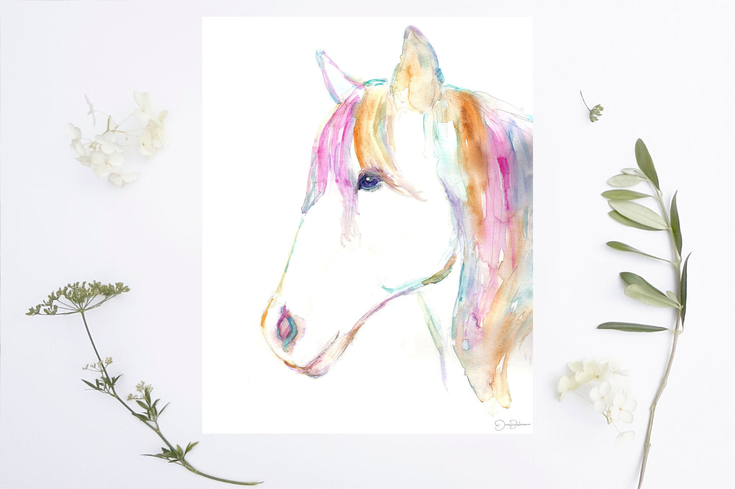Horse Watercolor Print Instant Download | "Petey the Horse" by Jess Buhman, 8" x 10" Digital File, Print at Home