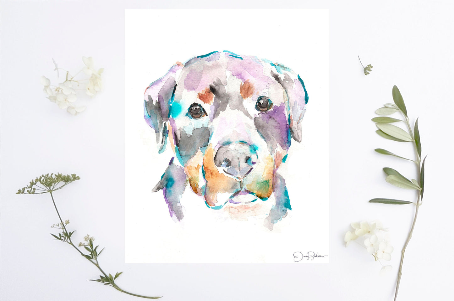 Watercolor Dog Rottweiler Print | "Clyde the Rottweiler" Dog painting, Print of Rottweiler, Dog Illustration, Custom Dog Painting