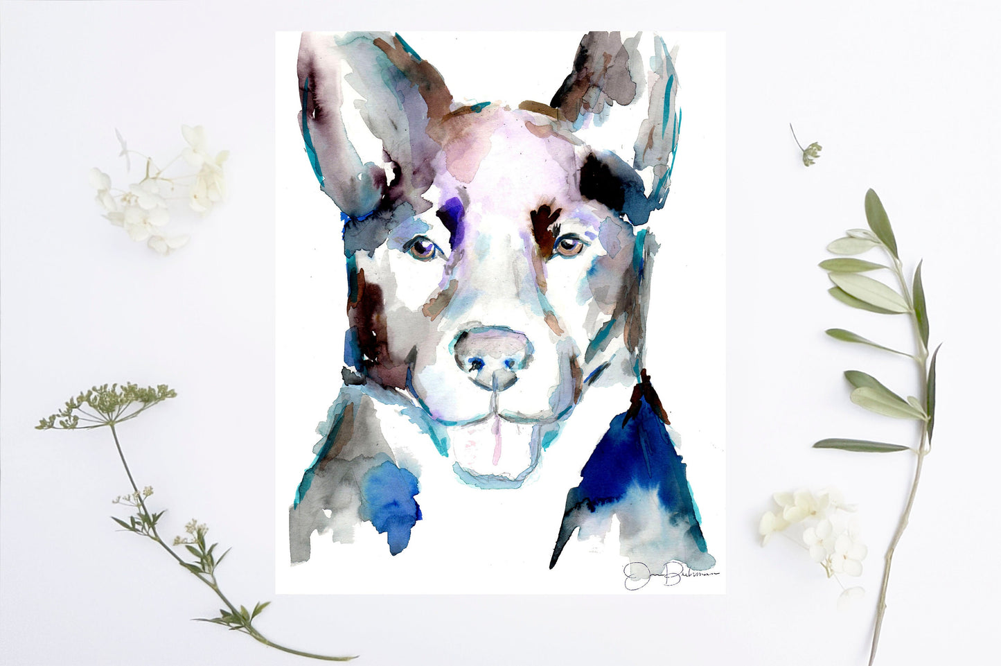 Border Collie Watercolor Print Instant Download | "Ava" by Jess Buhman, 8" x 10" Digital File, Print at Home, Dog Lover Gift
