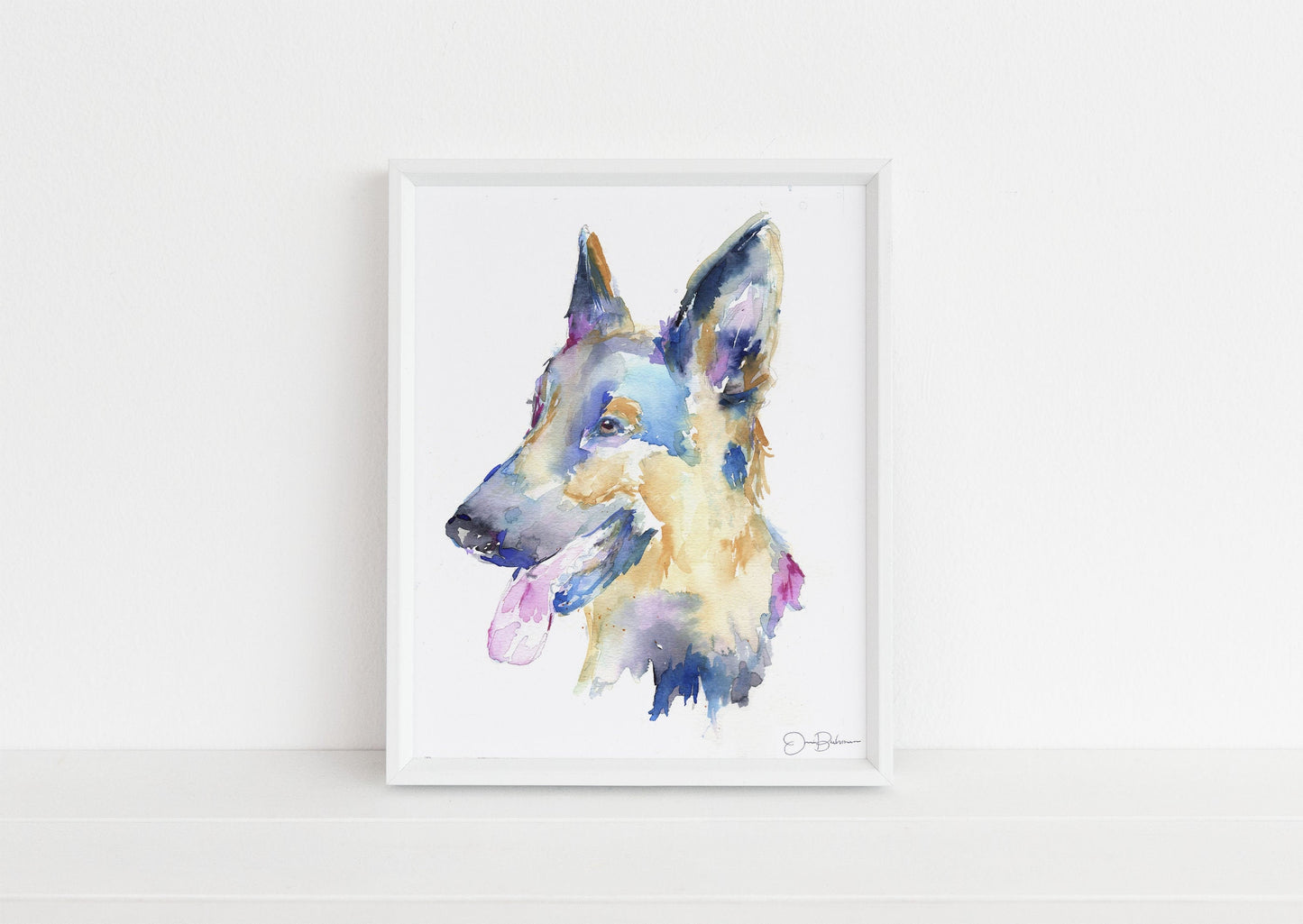 German Shepherd Watercolor Print Instant Download | "Gemma the German Shepherd" by Jess Buhman, 8" x 10" Digital File, Dog Lover Gift