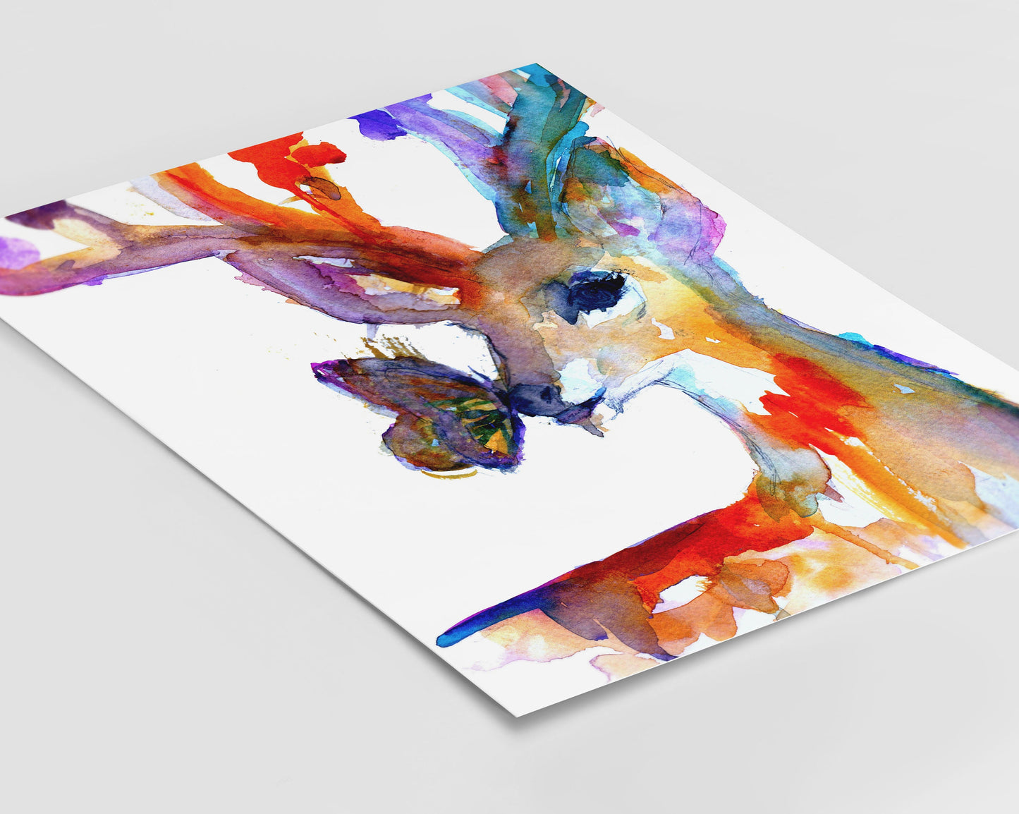 Deer Watercolor Painting Print | "Butterfly Kisses" by Jess Buhman, Select Your Size, Deer Painting, Painting of Deer, Nursery Art