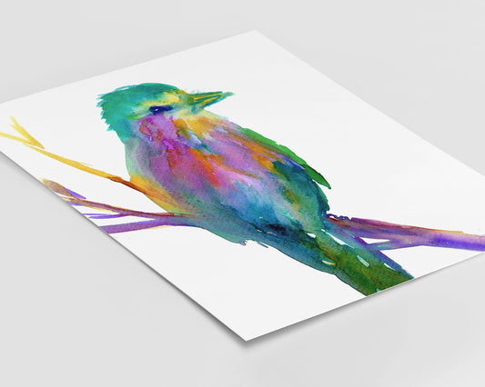 Watercolor Bird Instant Download | "Wilma the Bird" by Jess Buhman, Printable 8" x 10" Watercolor Art, Digital Print, Print at Home