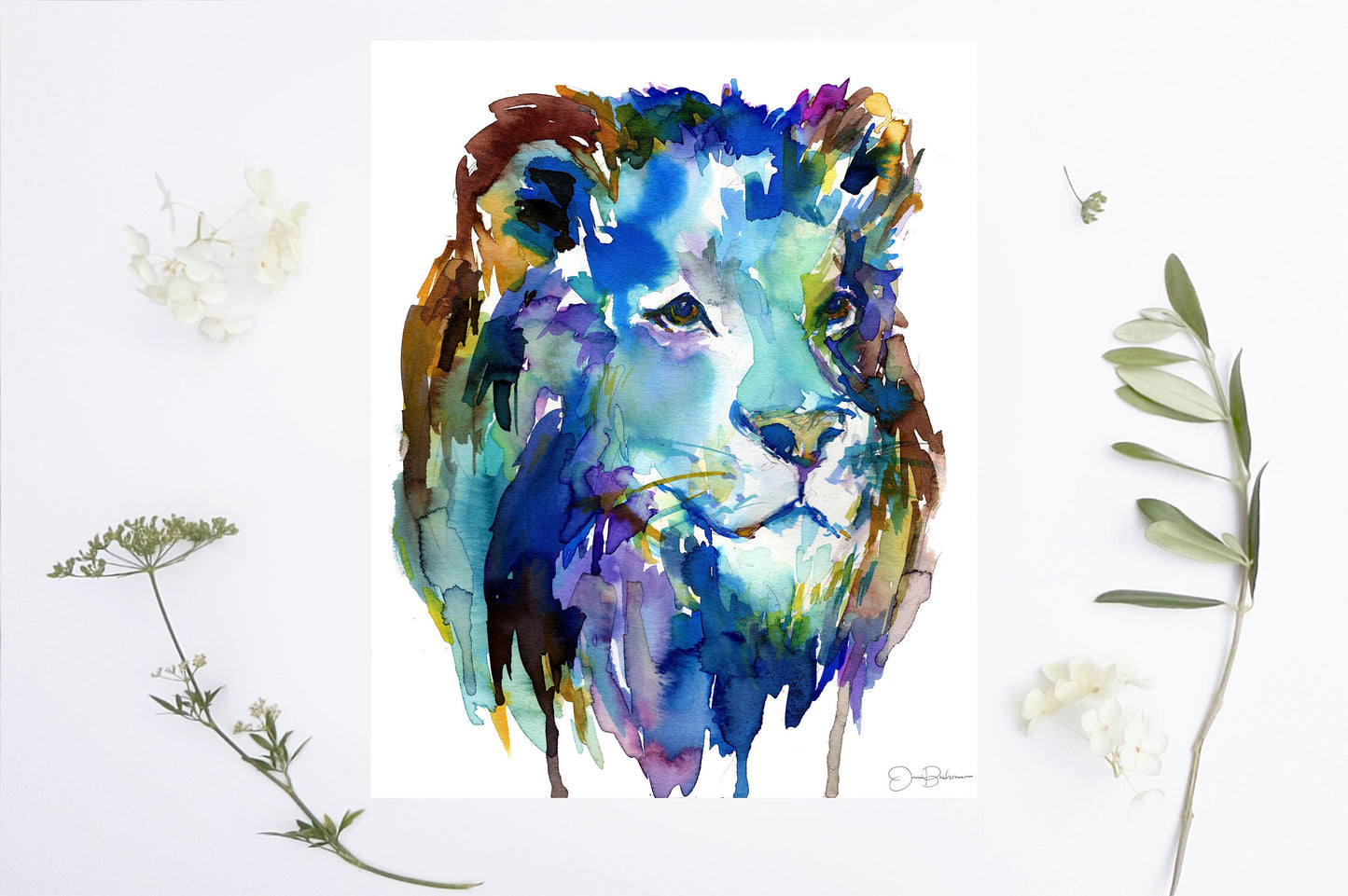 Lion Watercolor Digital Download Print | "Pride" by Jess Buhman, Instant Download, Digital File, Nursery Decor