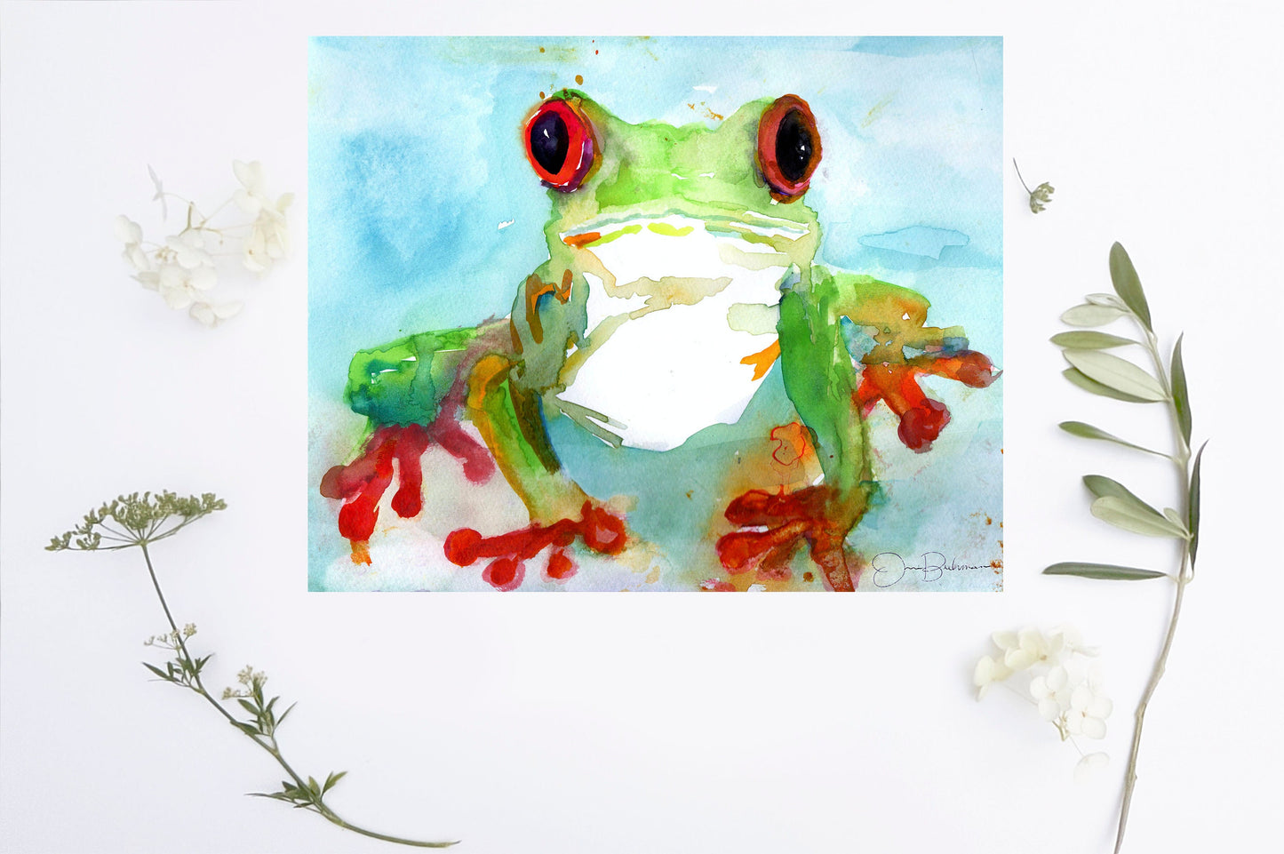 Tree Frog Watercolor Print | "Tree Frog" by Jess Buhman, Multiple Sizes, Select Size, Watercolor Frog Painting, Print of Frog, Nursery Art