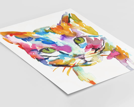 Cat Watercolor Print Instant Download | "Cat" by Jess Buhman, 8" x 10", Print at Home, Digital File, Instant Gift Idea